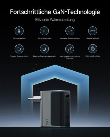 Зарядний пристрій CUKTECH 140W USB-C з кабелем, PD Fast Charger 4-port для ноутбука, MacBook, iPad, Samsung Galaxy, iPhone, Steam Deck