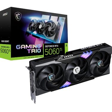 Відеокарта MSI GeForce RTX 5060 Ti Gaming Trio OC 8GB GDDR7, PCIe 5.0, Boost 2647 MHz