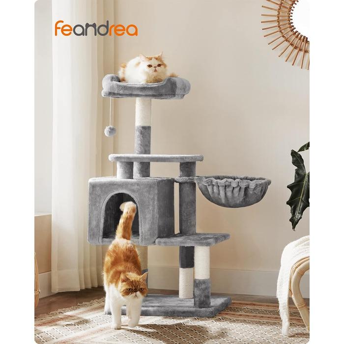Драбина для котів Feandrea, 110 см, сірий колір, PCT52W