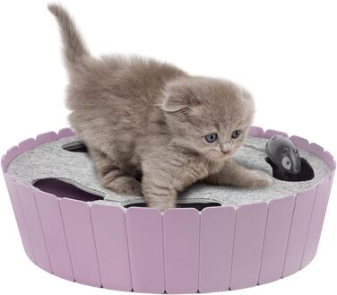 Pawaboo інтерактивна електрична іграшка для котів – мишка, килимок-лежак з котячою м'ятою, м'яч для гри, безпечна для кошенят, зелена (таро фіолетовий)