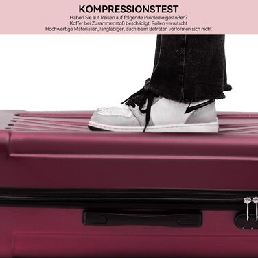 Набір валіз Beibye 2045 з трьох ролерів (3шт) - жорсткий корпус, 20 кольорів (темно-зелений, бордовий)