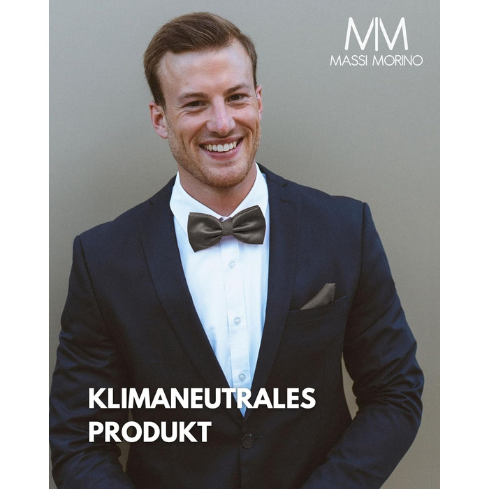 Комплект метелик Massi Morino з нагрудною хустинкою для чоловіків, антрацит - метелик на весілля, регульована петля