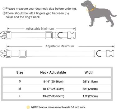 Відбиваючий нашийник для собак Didog з пряжкою, регульований, м'який неопрен, з підкладкою, нейлон, для маленьких, середніх та великих собак, зелений, L: обхват шиї 33-56 см