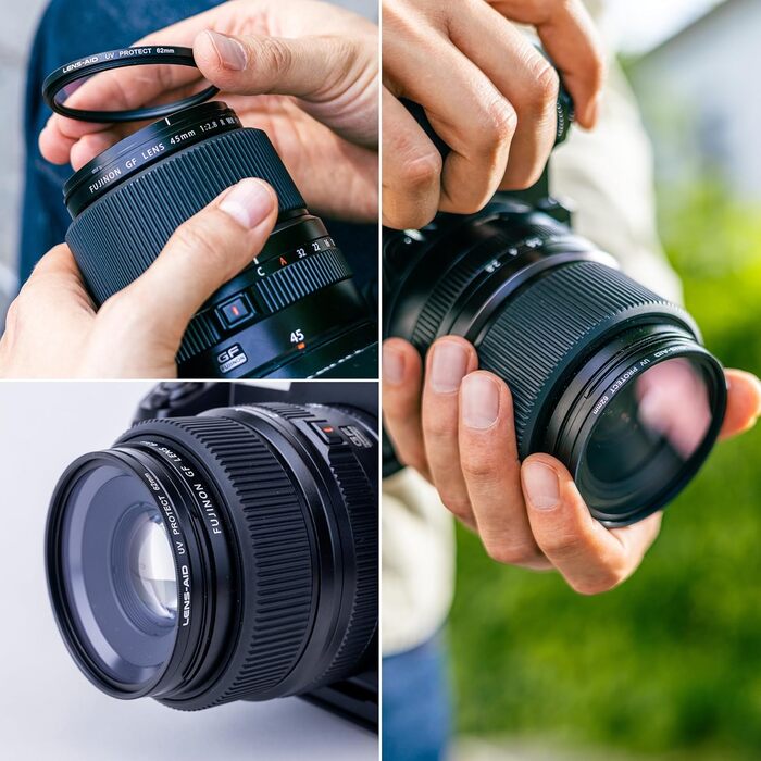 Фільтр об'єктива Lens-Aid UV 49mm зі склом Schott B270 – захист від ультрафіолету з 18-шаровим покриттям проти подряпин, пилу та піску. Ефект лотоса (стійкий до олії та води)