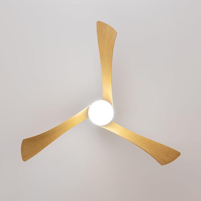 Стельовий вентилятор Cecotec EnergySilence Aero 5280 LightWood з LED підсвіткою 18W, 132 см, DC-мотор, пульт, таймер, чорний/дерево