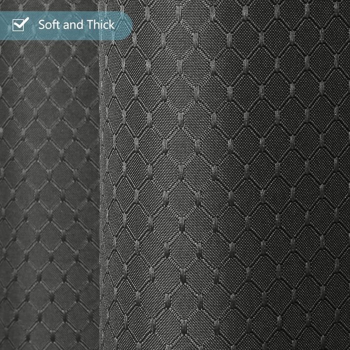 Штора для ванної Furlinic 180x200 см, темно-сіра, вафельний текстиль, водонепроникна, анти-грибок, з кільцями (1 шт)