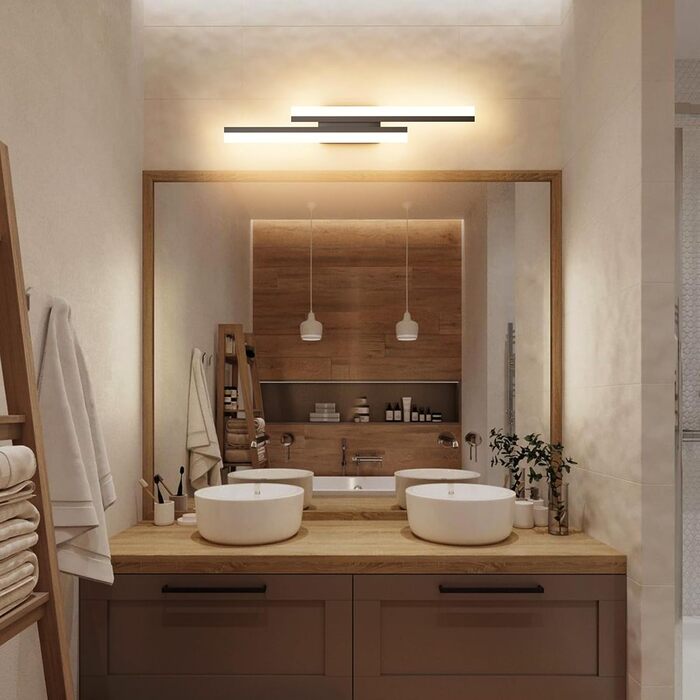 LED настінний світильник Klighten 40см, 12W, 850LM, тепле світло 3000K, чорний, для спальні, вітальні, коридору, сходи