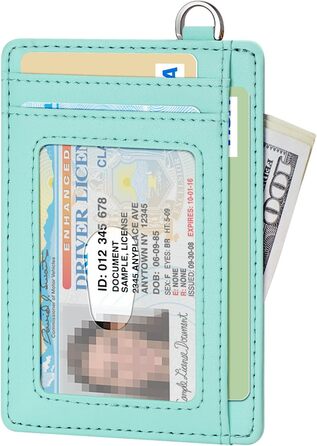 FurArt: RFID-захищене картхолдер/портмоне для чоловіків та жінок, чорний (S, Морська блакить)