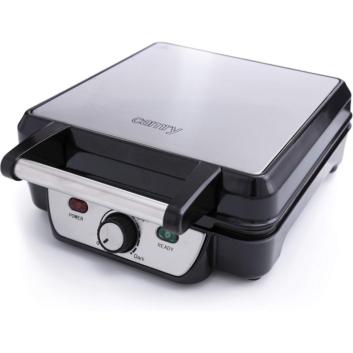 Adler Camry 4-Waffle Maker - 1500W Power, Adjustable Temperature, Black & Silver