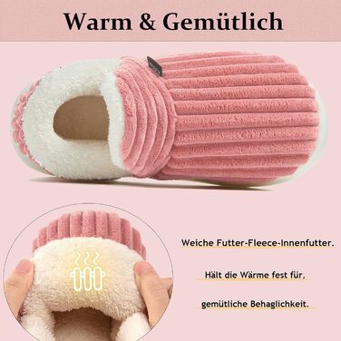 Тапочки зимові жіночі та чоловічі теплі, закриті, з плюшу, м'які, сучасні, зручні, елегантні, з антиковзким покриттям, з пам'яті піною, 38/39 EU, рожеві