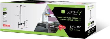 Телескопічний універсальний стельовий кронштейн Techly ICA-CPLB-944S для LED/LCD ТВ 32