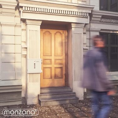 Поштовий ящик Monzana Kreuzschloss з мідним циліндром, поворотна кришка 31x10x34 см, вікно, табличка для імені, відділ для газет, сталь, 2 ключі, чорно-срібний (білий)