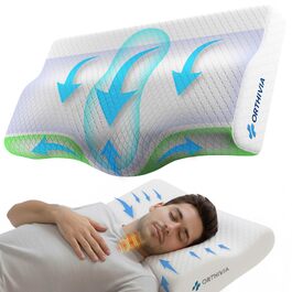Ергономічна подушка для сну на боці з ефектом пам'яті (Memory Foam), біла