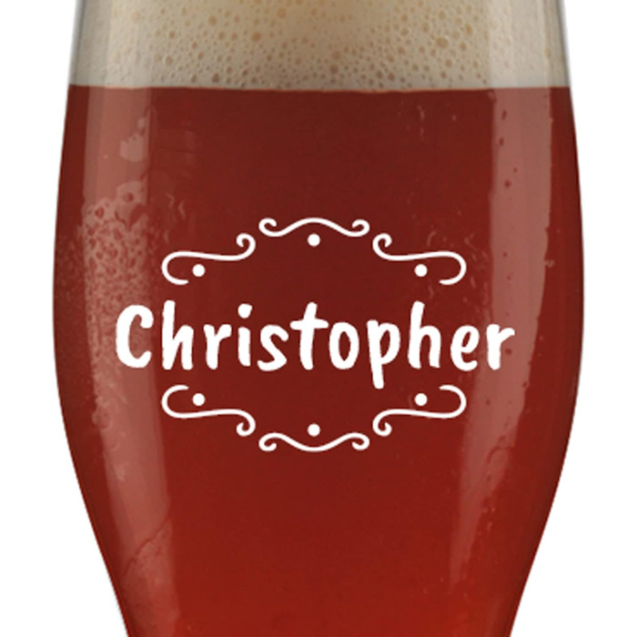 Склянка для пива з іменем або побажанням, 0,5л, з гравіюванням, індивідуальний подарунок, персоналізована склянка для пшеничного пива (оздоблення 02)