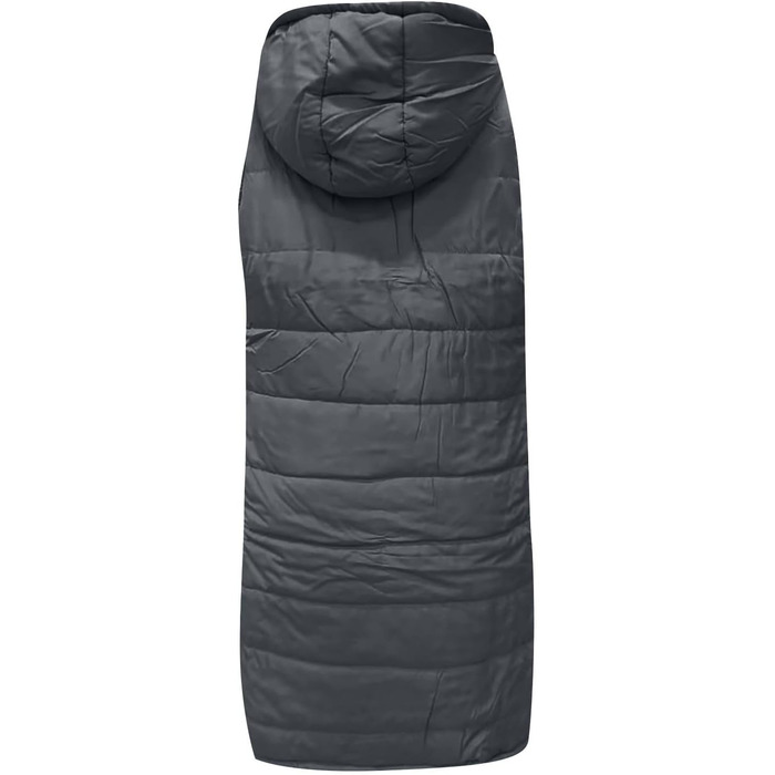 Жіноча тепла куртка з капюшоном, легка та тепла, з пуховими рукавами, для активного відпочинку, довга модель, великі розміри, пухова куртка (M, Темно-сірий)