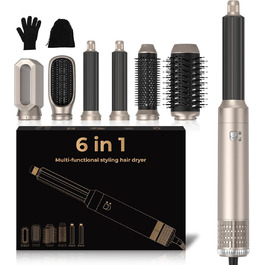 Фен-щітка 5-в-1 Airstyler Pro 1000W з іонізацією, 60000 обертів, для створення локонів та об'єму, сріблястий