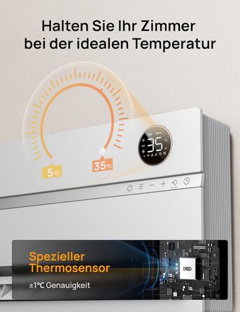 Електричний конвекторний обігрівач Dreo Smart Heizung - 2000W з Wi-Fi, пультом та таймером, PTC кераміка, енергозбереження