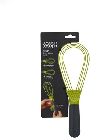 Міксер Joseph Joseph Twist 2-в-1: плоский та для збивання, силіконовий, сірий/зелений, 280 г