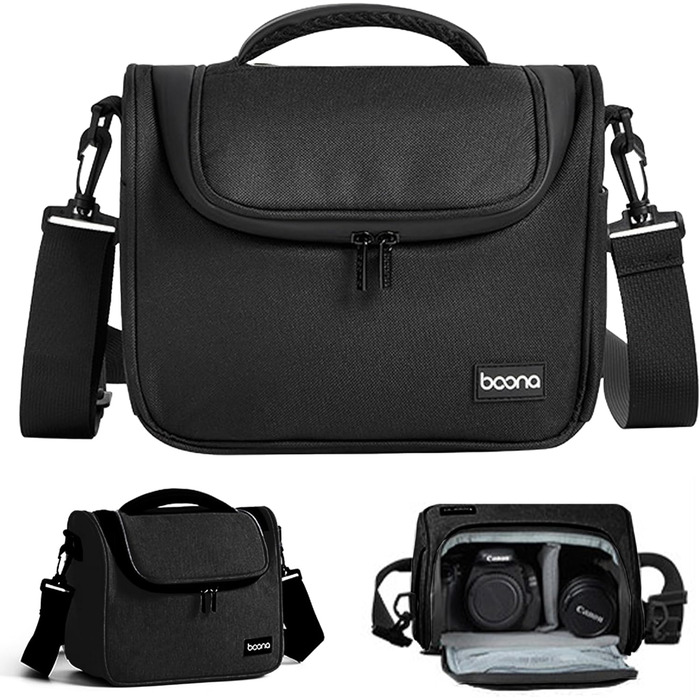 Чохол для камери Linpr: Сумка через плече для DSLR/SLR камер (Canon, Sony, Nikon), водонепроникна, чорна, S