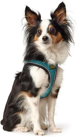 Нашийник для собак HUNTER HILO COMFORT, турквіс, S-M. Легкий, з сітчастого матеріалу, з відбиваючими елементами, зручний, для маленьких та середніх собак.