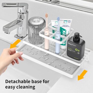 Bathroom Toothbrush Holder, 5 Slots, Carbon Steel, Toothbrush Holder, Electric Toothbrush & Toothpaste, Bathroom Countertop Accessory, Shower, Black