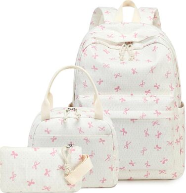Шкільний рюкзак LEDAOU для хлопчиків та дівчаток-підлітків, білий з ромашками, чорний, рюкзак з рожевими метеликами