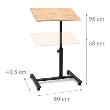 Relaxdays Adjustable Height Laptop Desk Wood