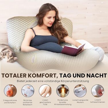 Подушка для вагітних Cocooning Serenity 360° - ергономічна, для сну на боці, знімний чохол