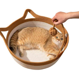 Кігтеточка для котів 7WUNDERAR Katzenett - круг, діаметр 42 см, висота 15 см, з мотузки, для кошенят та маленьких собак