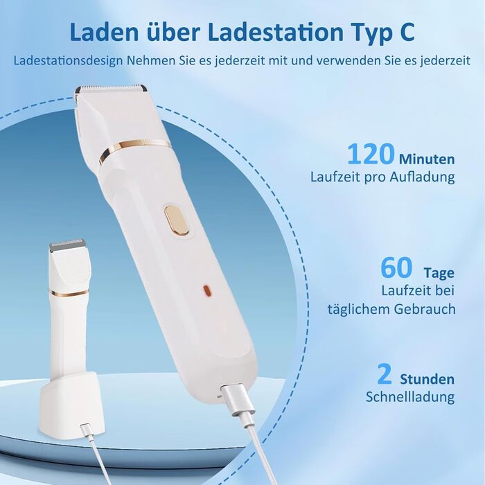 Електричний жіночий тример Jianyana 5-в-1 для тіла та обличчя, водонепроникний IPX7, для ніг, обличчя, пахв, носа та брів. Змінні насадки.