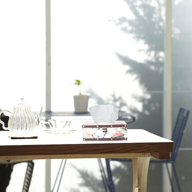 Коробка для серветок вінтажна, органайзер для тканинних серветок, тримач для серветок - для вітальні, ванної кімнати, спальні, офісу (Стиль 1)