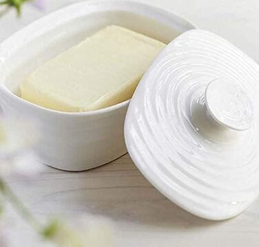 Portmeirion Home & Gifts Butter Dish (White)