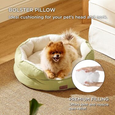 BEDSURE Cat Bed Washable - 63x53x20cm Cat Bed with Reversible Inner Cushion Cat Sleeping Place for Cats or Small Dogs (Light Green, L 63 x W 53 x H 20 cm)