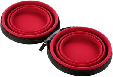 Силіконовий миска Hunter з кишенею, 750 мл, червоний колір, універсальний розмір