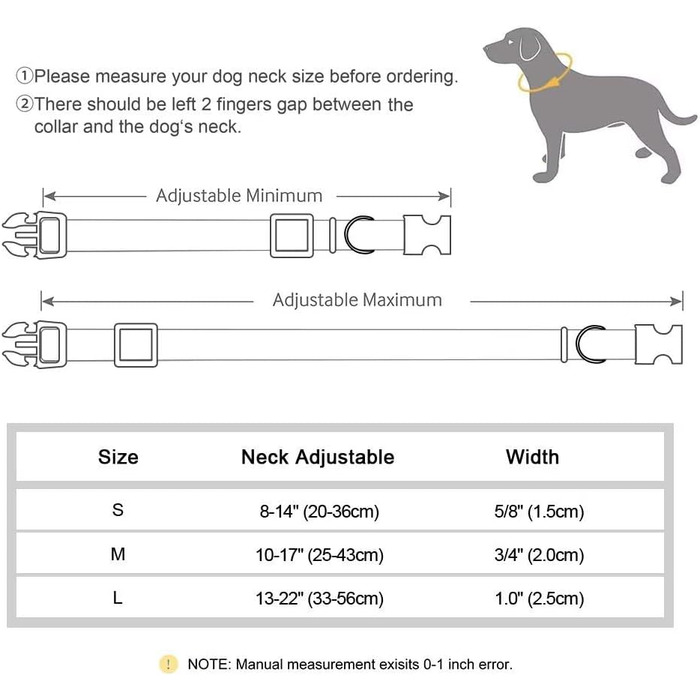 Відбиваючий нашийник для собак Didog з пряжкою, регульований, м'який неопрен, з підкладкою, нейлон, для маленьких, середніх та великих собак, зелений, L: обхват шиї 33-56 см