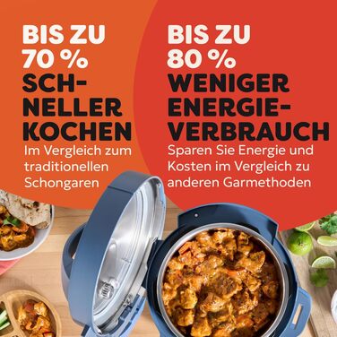 Мультиварка Instant Pot 3.8L 7-в-1 - мультикухня, рисоварка, сковорода, йогуртниця, пароварка, підігрівач, Smart Cooker, Tagtraum, блакитний
