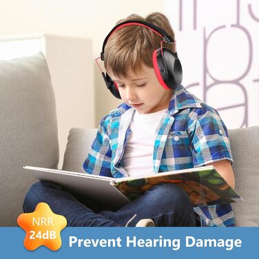 Навушники для захисту від шуму ProCase для дітей - шумопоглинаючі, складні, регульовані, NRR 24dB (Чорний)