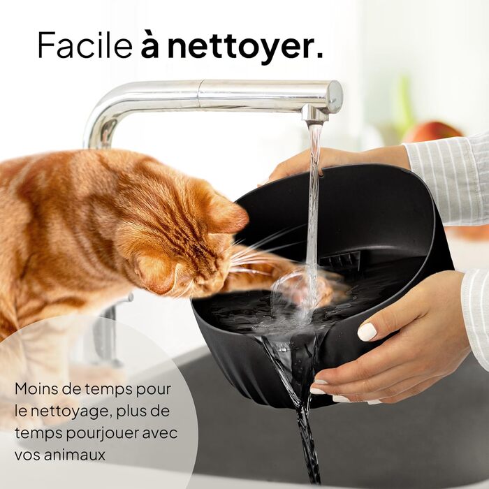 PrettyPaw фонтанчик для котів Aqua Flow Pro – тихий, з LED, фільтром з активованого вугілля, 3L (білий, чорний)