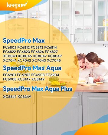 Набір фільтрів Keepow для пилососа Philips SpeedPro Max Aqua (8 шт.), мийні HEPA-фільтри для аккумуляторного пилососа