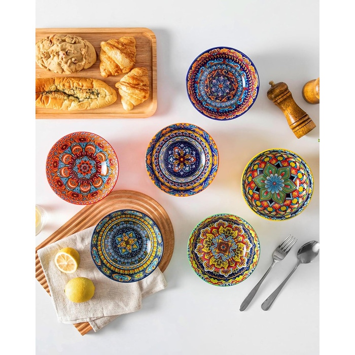 Набір супових тарілок Vancasso (6 шт) з порцеляни для супу, мюслі, рамену, десерту та пасти