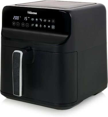 Аерофритюрниця Tristar FR-9025 6л Цифрова, Матова Чорна - Фритюрниця без олії для 1.5 кг картоплі, 9 програм, LED Touch дисплей, Економія енергії до 70%, 1350 Вт