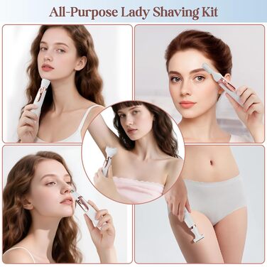 Електричний жіночий тример/рашувач BarberBoss 5-в-1 QR-8005: для обличчя, тіла, бікіні, носа та брів. Бездротовий, для мокрого та сухого гоління.