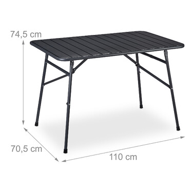 Relaxdays Folding Garden Table, Metal