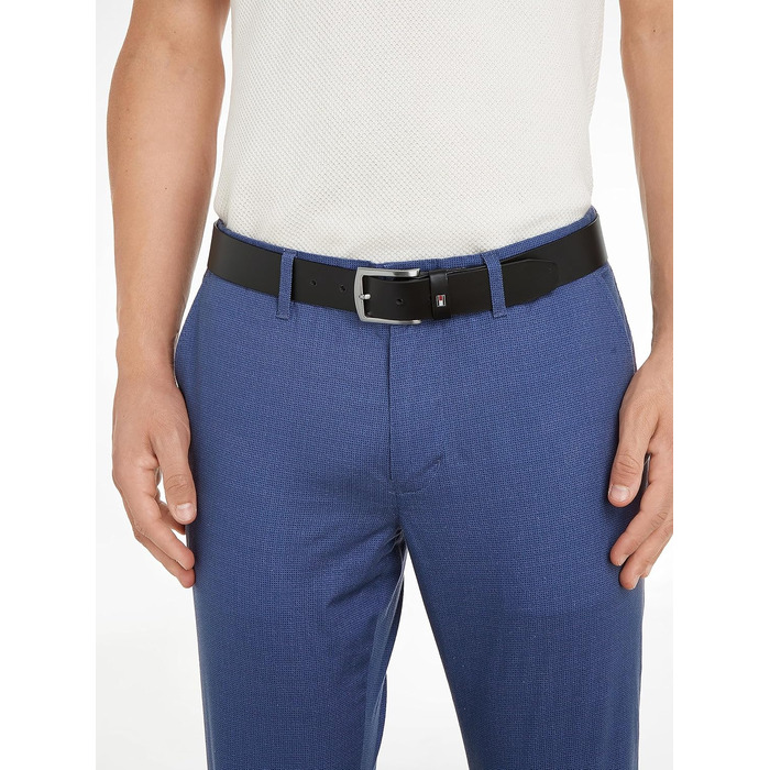 Чоловічий шкіряний ремінь Tommy Hilfiger New Denton 3.5, чорний