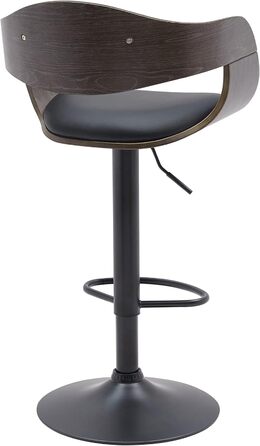 Kingston Adjustable Bar Stool with Premium Faux Leather Padding - Black/Gray
