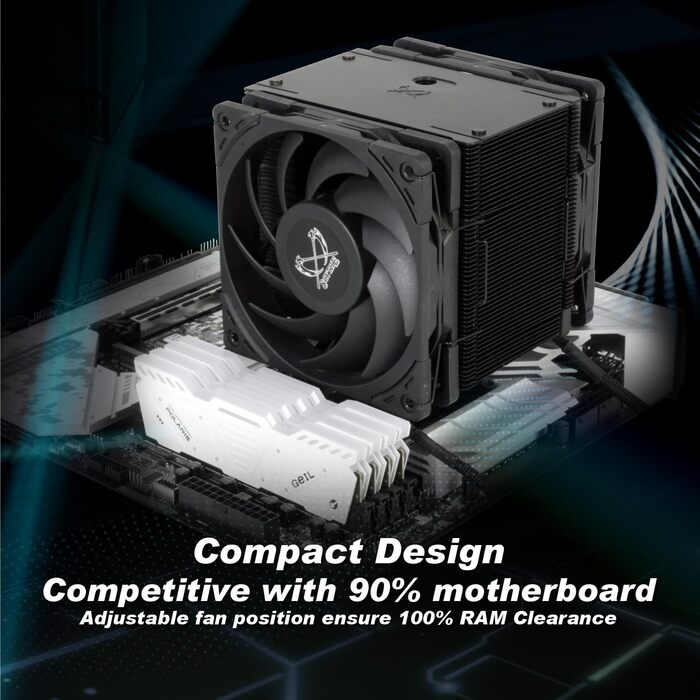 Охолоджувач CPU Scythe Mugen 6 Dual Fan Black Edition: Intel LGA1700, LGA1151, AMD AM5/AM4/Ryzen, 120mm, чорний