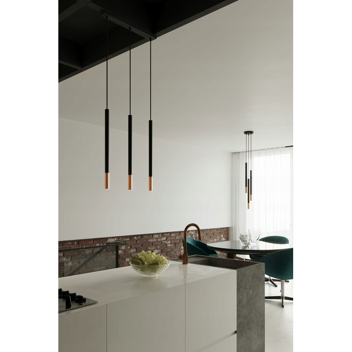 Підвісна люстра MOZAICA 3P, чорний/мідь, SL.0890 Sollux Lighting
