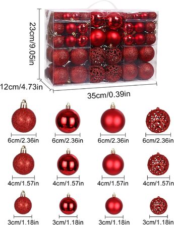 Набір прикрас на ялинку на Різдво, 42 шт. Ялинкові кулі, кульки Різдвяні, червоний, зелений, золотий. Підходить для святкування Різдва, вечірок, вінків. Преміум якість