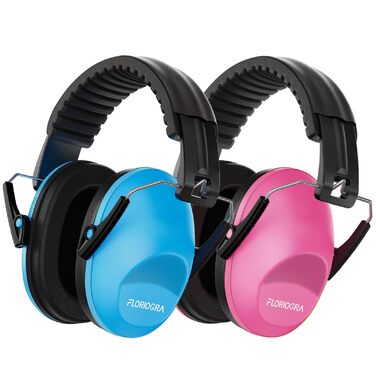 Навушники захисні для дітей Floriogra (2 шт) - блакитні та рожеві - від 3 до 16 років, складані, шумозаглушні