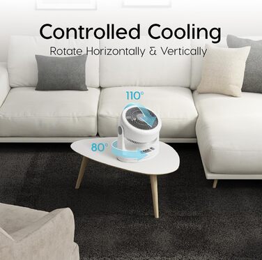 Вентилятор Iris Ohyama Woozoo – настільний, підлоговий, 33 м², білий, 3 швидкості, осциляція, тихий